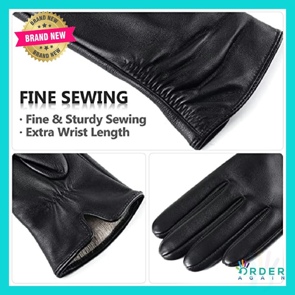 Winter Touchscreen Leather Gloves Warm Driving El… - image 5